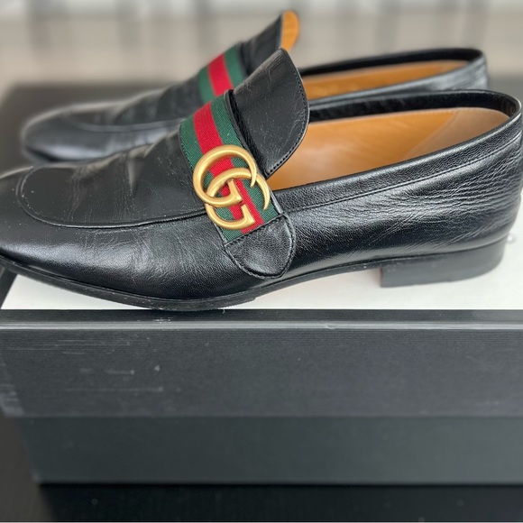 GUCCI | Leather Loafer With Double G And Web main image 4